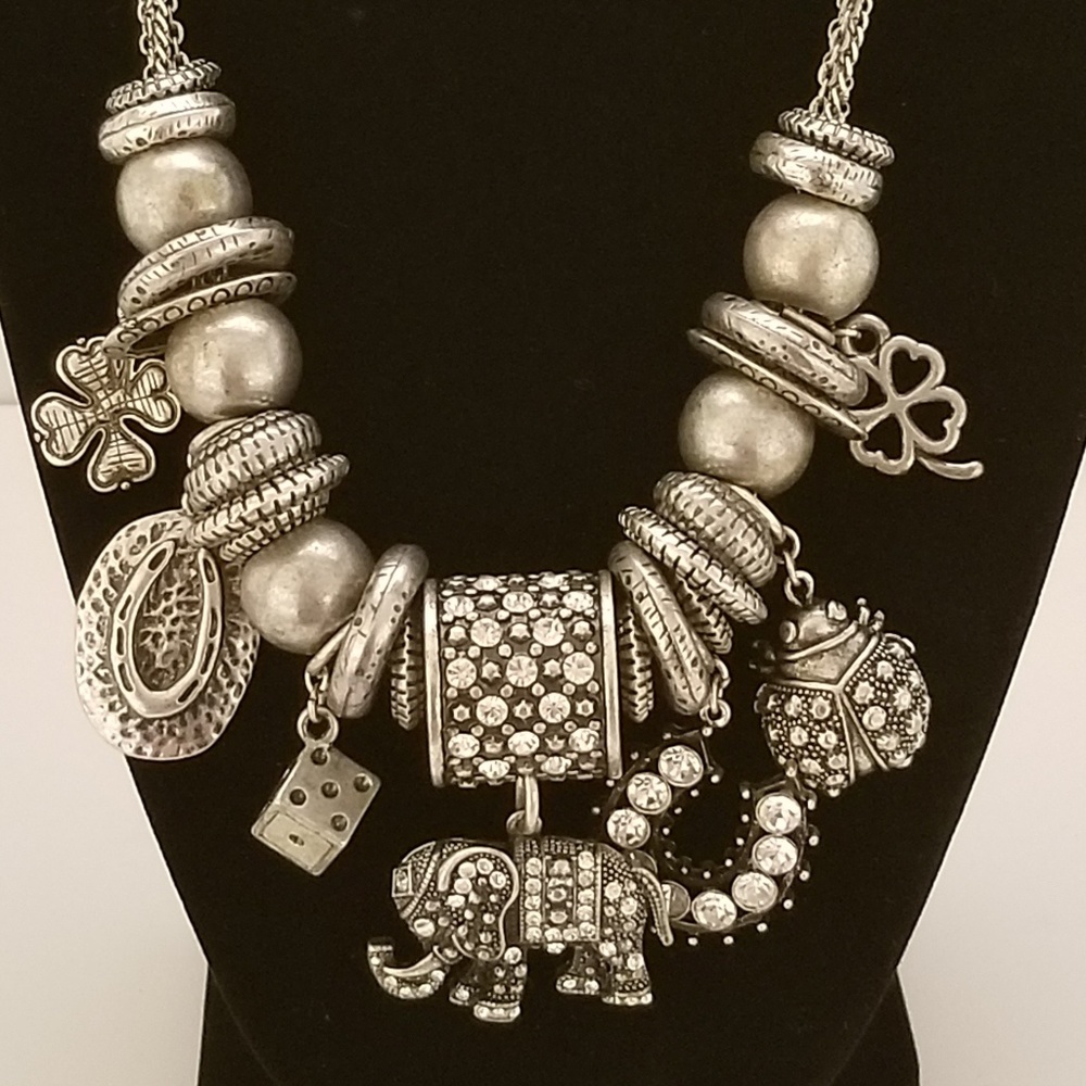 Antique style charm necklace